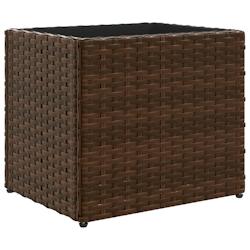 Helloshop26 - Jardinière bac lit surélevé plantes fleurs terrasse jardin 36 x 30 x 32 cm résine tressée marron 02_0037518 - 3000217817993_0