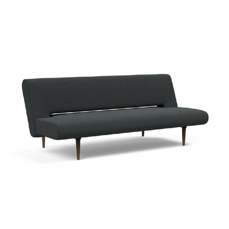 Canapé lit design Innovation Living UNFURL convertible 200x120 cm - Tissu bouclé Black Raven_0