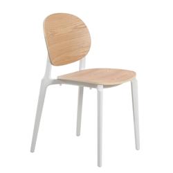 Kosmi Chaise blanche, assise et dossier en Bois naturel - 3760301697060_0
