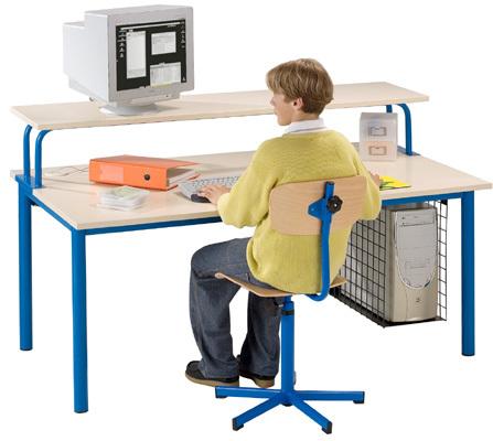 TABLE INFORMATIQUE MIMIZAN T5 - 160 X 90 CM PIÈTEMENT JAUNE RAL 1023 - MANUTAN COLLECTIVITÉS