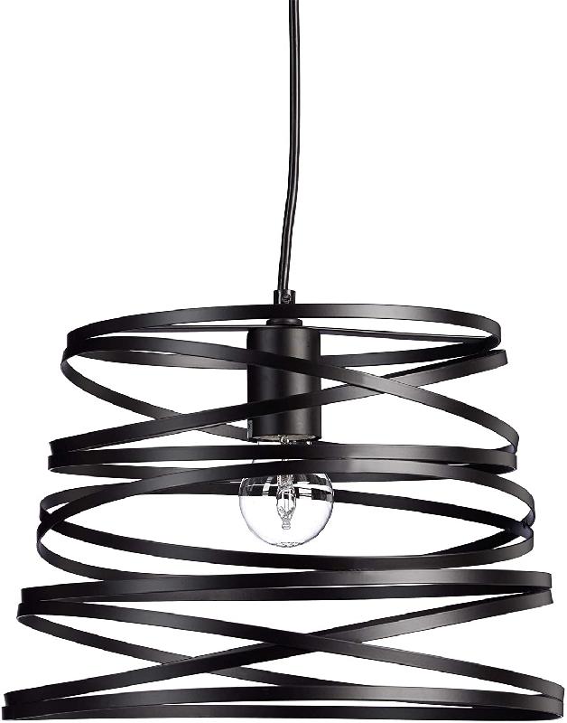 Lampe de plafond à suspension fils spirale design noir 13_0001361_2