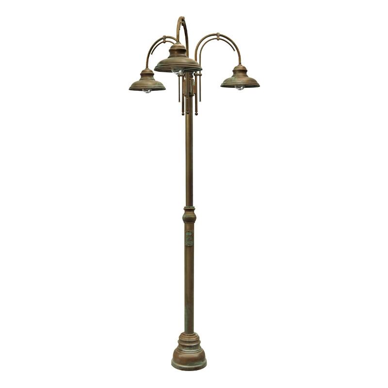 MORETTI LUCE LAMPE MÂT LUCA LAITON-CUIVRÉE DOUBLE BRAS 3 LAMPES
