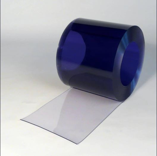 Lanière pvc antistatique bleu azure / transparente / 200 x 2 mm_0