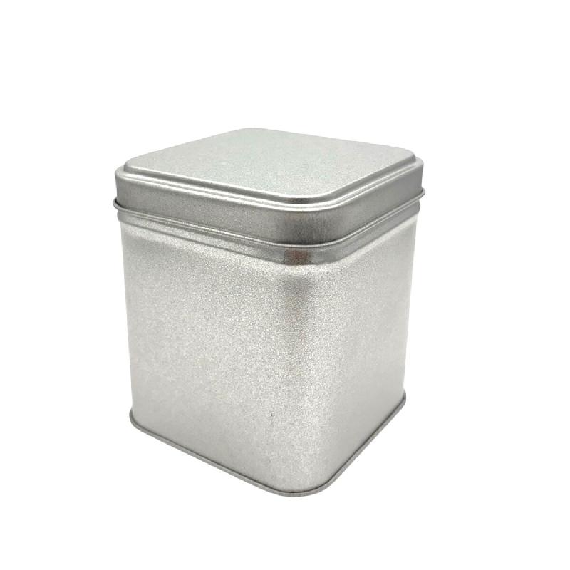 Lot de 15 boîtes cubiques en fer blanc, vernis alimentaire, 7 x 7 x 8 cm - gris métal FER7_0