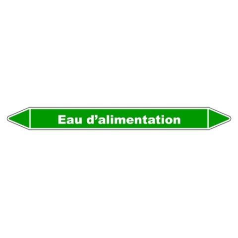 LOT DE 3 - MARQUEUR TUYAUTERIE - EAU D'ALIMENTATION - VINYLE LAMINÉ 250 X 26 MM