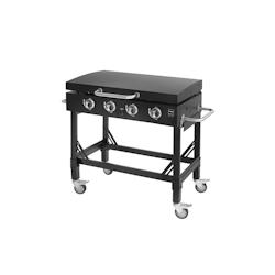 METRO PROFESSIONAL Barbecue Plancha à 4 brûleurs  DAYTON, acier inoxydable, 120 x 68 x 99 cm, puissance de 14,8 kW, 4 roulettes pivotantes, noir - n_0