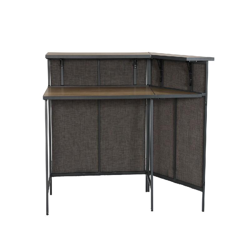 METRO PROFESSIONAL Table de bar d'angle d'extérieur pliable Movara, revêtement en aluminium/textile, plateau de table PSPC, 85 × 42 cm, gris foncé_0