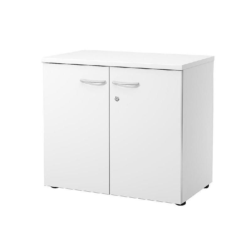 MEUBLE BAS NF ENVIRONNEMENT AVEC PORTES - H.72 X L. 80 X P. 48 CM - BLANC - PORTES BLANC