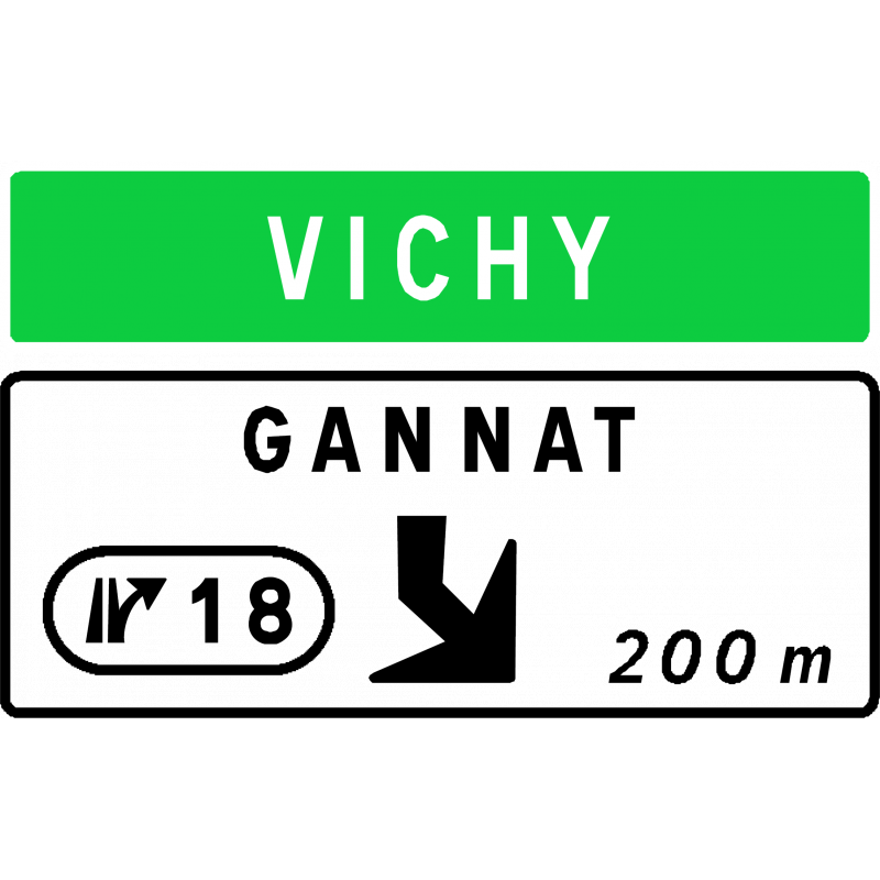 Panneau directionnel Da41d - Sortie numérotée - WP Signalisation - résine thermoplastique, recyclable, éco-responsable_0