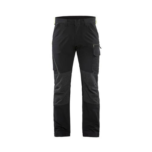 PANTALON DE TRAVAIL MAINTENANCE STRETCH 4D NOIR JAUNE FLUO TAILLE C58 - BLAKLADER
