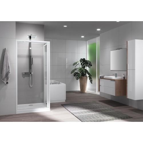 PAROI DE DOUCHE PIVOTANTE ET RÉVERSIBLE - RIVIERA 2.0 G 88-92CM V.TR BLC NOVELLINI