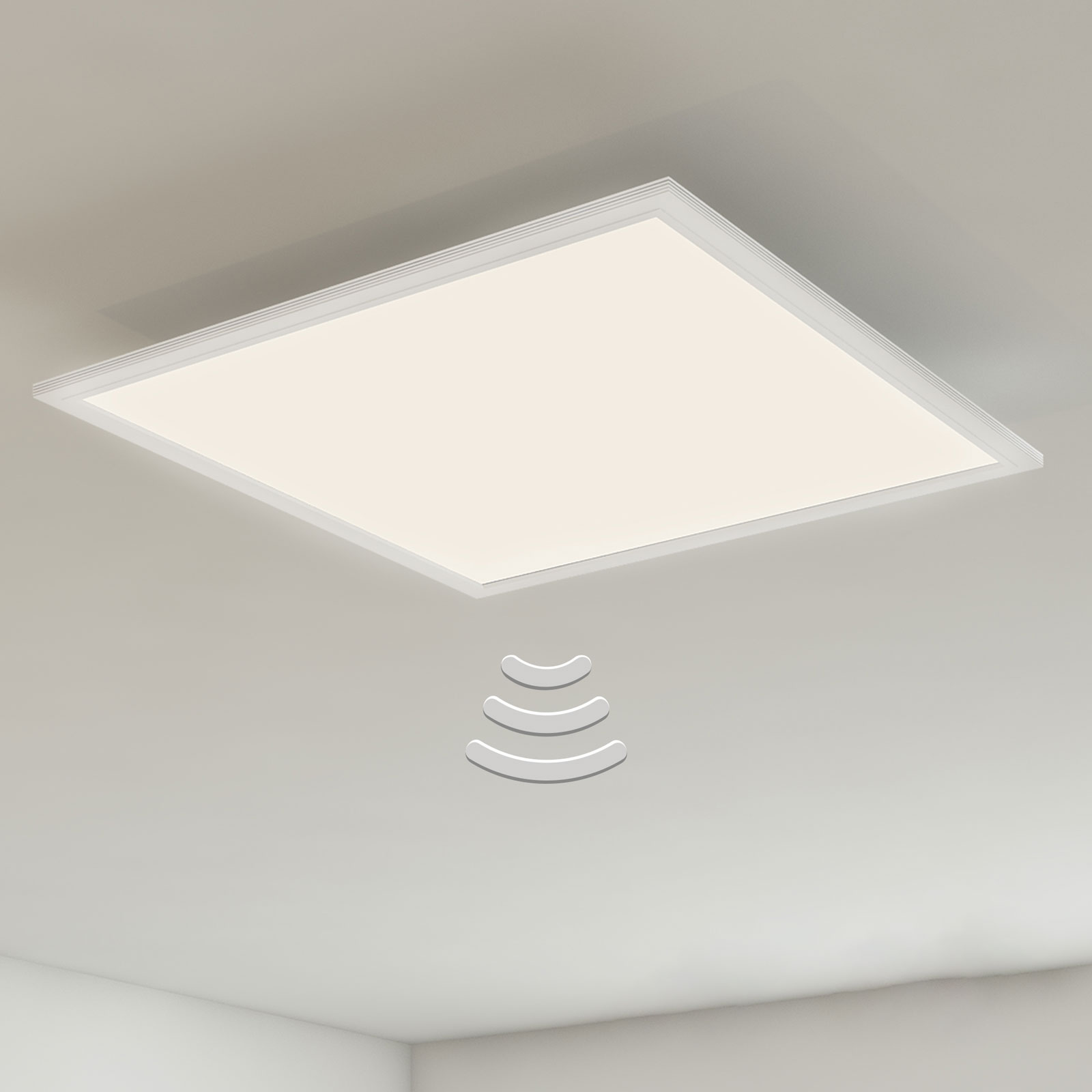 BRILONER PLAFONNIER LED PIATTO, CAPTEUR, 59,5 X 59,5 CM