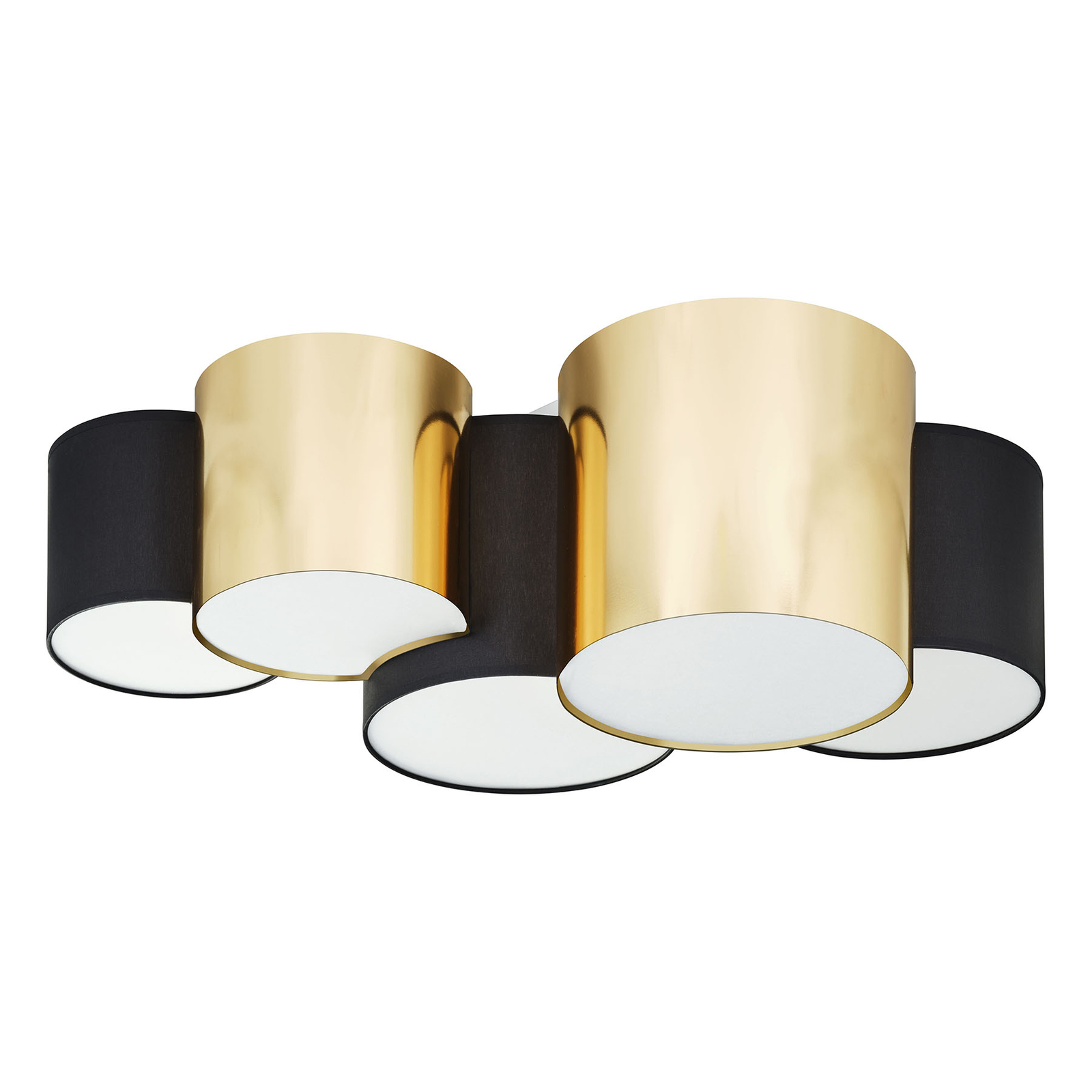 TK LIGHTING PLAFONNIER MONA À 5 LAMPES, NOIR/DORÉ