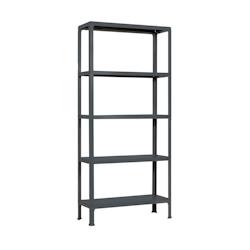 PROREGAL Étagère de vie LIVING KOALA METAL avec 5 étagères | HxLxP 180x80x30cm | Charge du compartiment 150kg | Anthracite/Anthracite - gris méta_0
