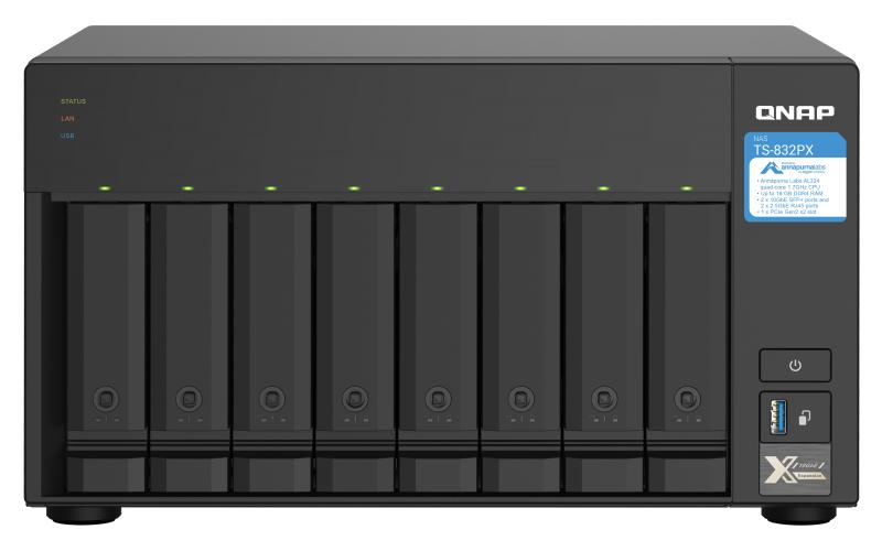QNAP TS-832PX NAS Tower Ethernet/LAN Aluminium, Noir AL324_0