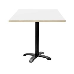 Restootab - Table 70x70cm - modèle Bazila blanc chants bois - blanc fonte 3760371511686_0