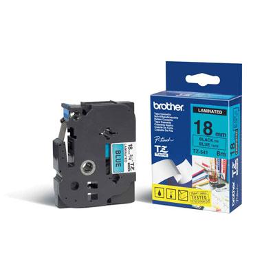 RUBAN BROTHER TZ 541 - RUBAN NOIR/BLEU - 18 MM X 8 M