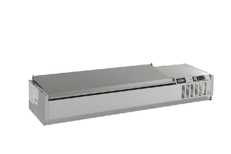 Saladette a poser couvercle en inox 1500 mm bacs 1/4 gn x 6 - 7450.0027_0