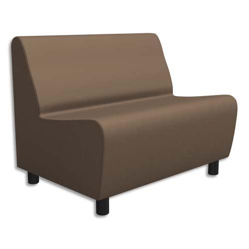Chauffeuse modulaire 2 places Izar terre Ginko - PVC et coton - structure métallique - Dimensions 101 x 81,2 x 72 cm_0