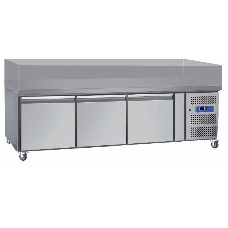 Soubassement réfrigéré 3 portes - dessus inox - construction inox intérieur/extérieur - réfrigération ventilée -2°C/+8°C_0