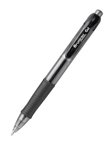 LOT DE 2 - STYLO ROLLER BRUNEAU GEL RÉTRACTABLE POINTE 0,7 MM - ÉCRITURE MOYENNE ROUGE