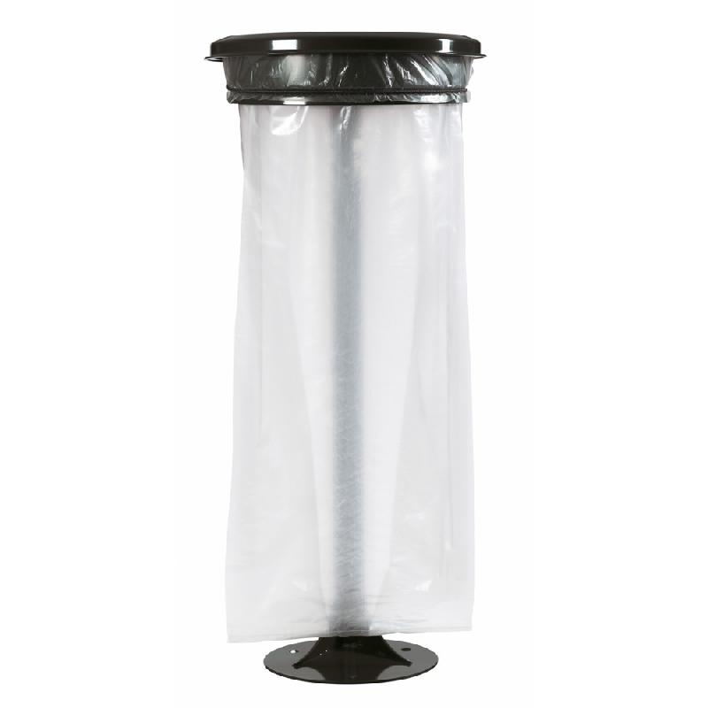 SUPPORT SAC POUBELLE SUR PIED ROSSIGNOL COLLECMUR ESSENTIEL NOIR AVEC COUVERCLE 110 L