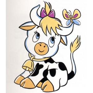 T-shirt enfant vache 1 - col rond - motif personnalisable - tailles 3/4 à 12/14 - plusieurs couleurs_0