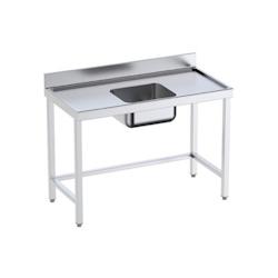Table inox de préparation avec bords anti-ruissellement, bac au centre P 700 mm | Distform - QCCRS7-bac Au centre longueur 2000 mm - QCCRS720_0