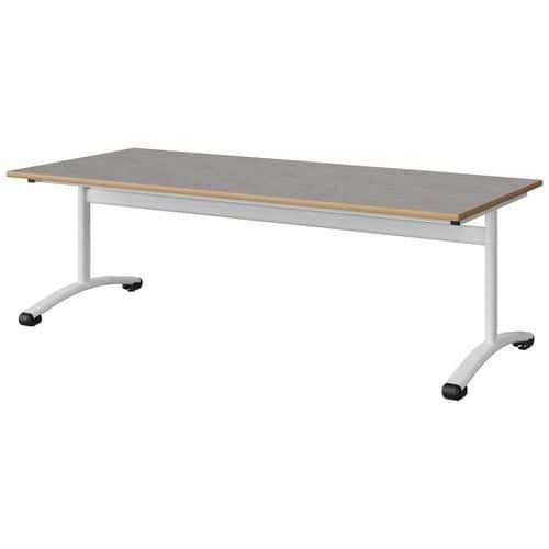 TABLE MALIBU 180X80 T3 DL STRA ALAISÉ BÉTON F186/BLC 9016