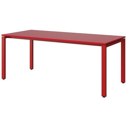 TABLE MALIBU 180X80 T5 SOUDÉ STRA ABS ROUGE U321/ROUGE 3020