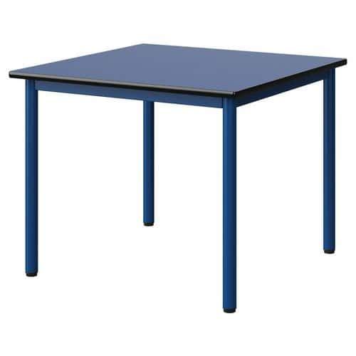TABLE MALIBU 80X80CM T4 4P STRA BLEU U525/NOIR BLEU 5005