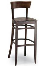 Tabouret de bar Ashley - assise et dossier en bois_0