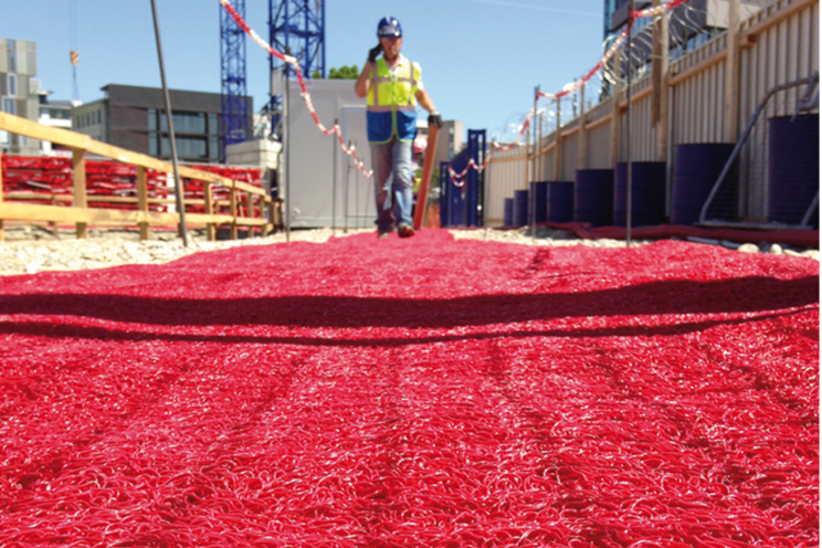 Tapis de chantier en vinyle non absorbant - PVC - Résistant UV, gel et feu - Largeur 1000mm_0