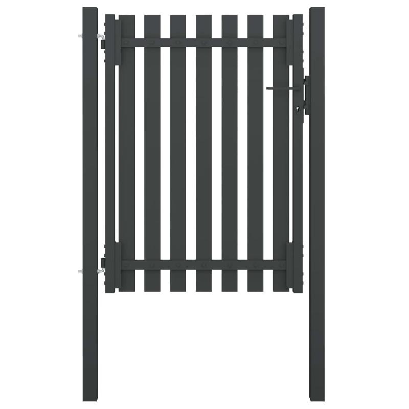 Vidaxl portail de clôture de jardin acier 1x1,7 m anthracite 146329_0