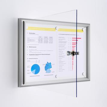 Vitrine d'affichage MSK - aluminium, différents formats disponibles - tableau magnétique anodisé_0