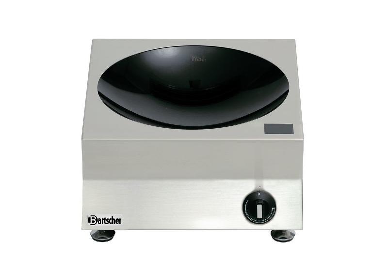 Wok à induction BARTSCHER - 3 kW, acier inoxydable 18/10, cuvette vitrocéramique Ø 300 mm_0