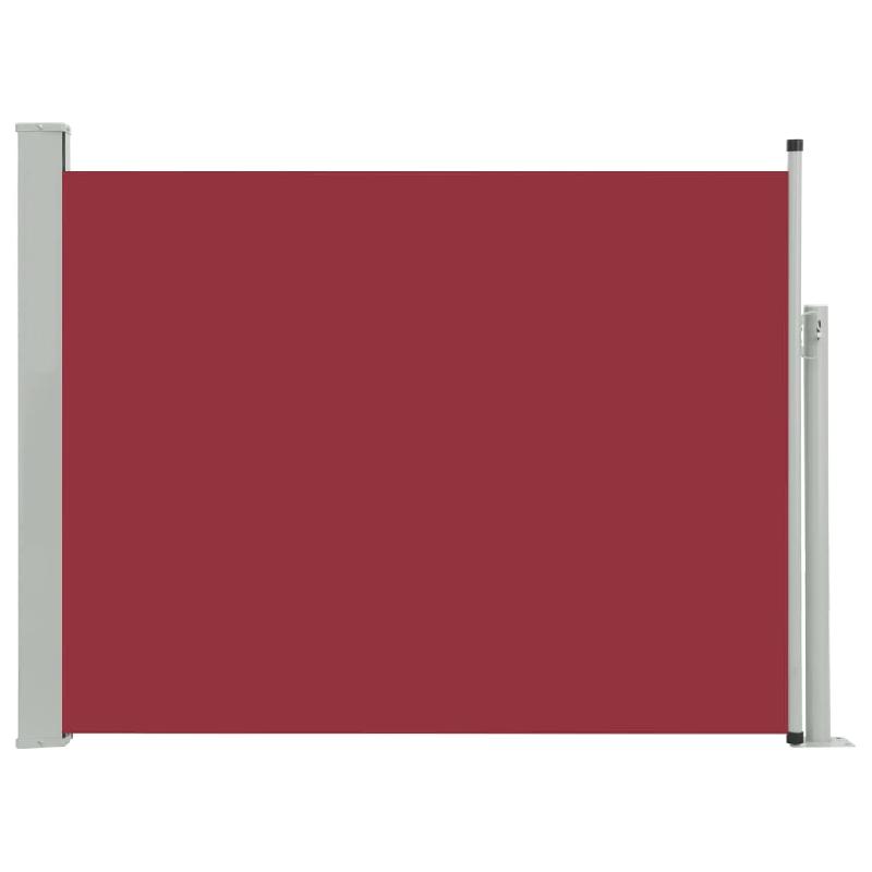 Auvent Paravent Store Brise-vue latéral rétractable - Patio, Jardin, Terrasse, Balcon - 140 x 500 cm - Rouge - Protection visuelle, résistante UV et aux déchirures_0