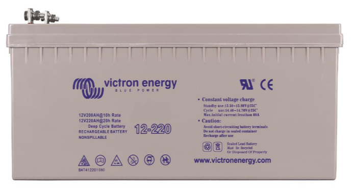 Batterie gel 220Ah 12V Victron - stockage d'énergie haute capacité avec bornes M8_0