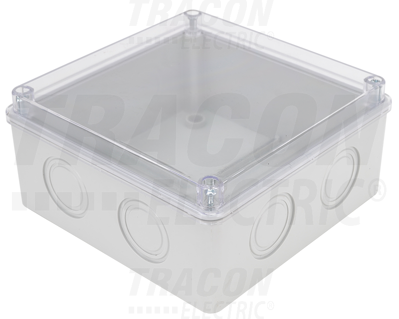 Boîtier électronique - Couvercle transparent 150×150×70mm - IP55 - Gris clair_0