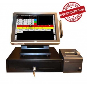 Caisse enregistreuse tactile HP AP-5000 pour restaurant - Pack complet avec logiciel Ultracaisse, imprimante EPSON TM-T90 et tiroir EC410_0