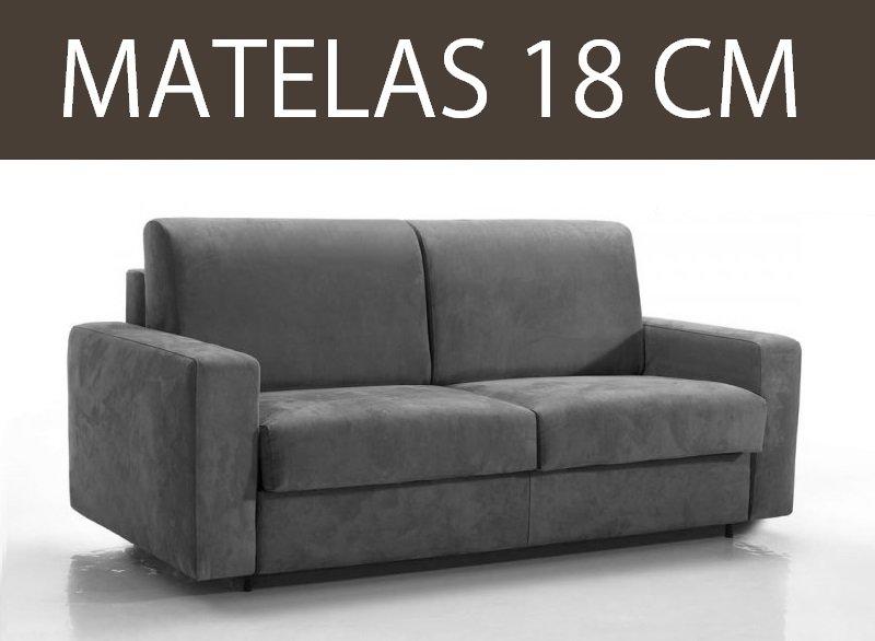 CANAPÉ LIT 2-3 PLACES MASTER CONVERTIBLE EXPRESS 120 CM, MICROFIBRE MARRON MATELAS 18 CM INCLUS_0