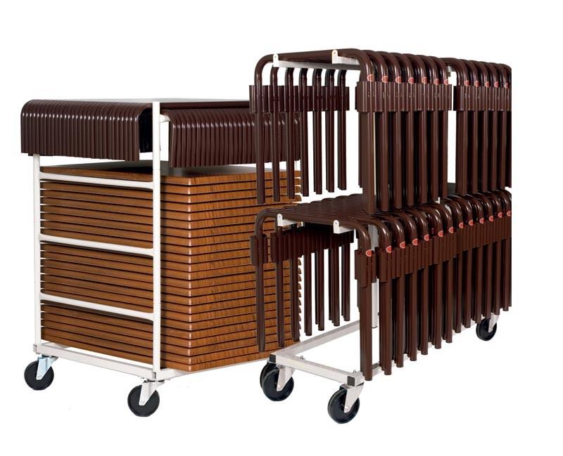Chariot modulable TD2 - pour tables rectangulaires - passage sous portes - dimensions 120x100x173 cm - roulettes diamètre 160 mm_0