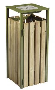 Corbeille 110l eden +cend 1.5l bois resineux/vert olive 6003_0