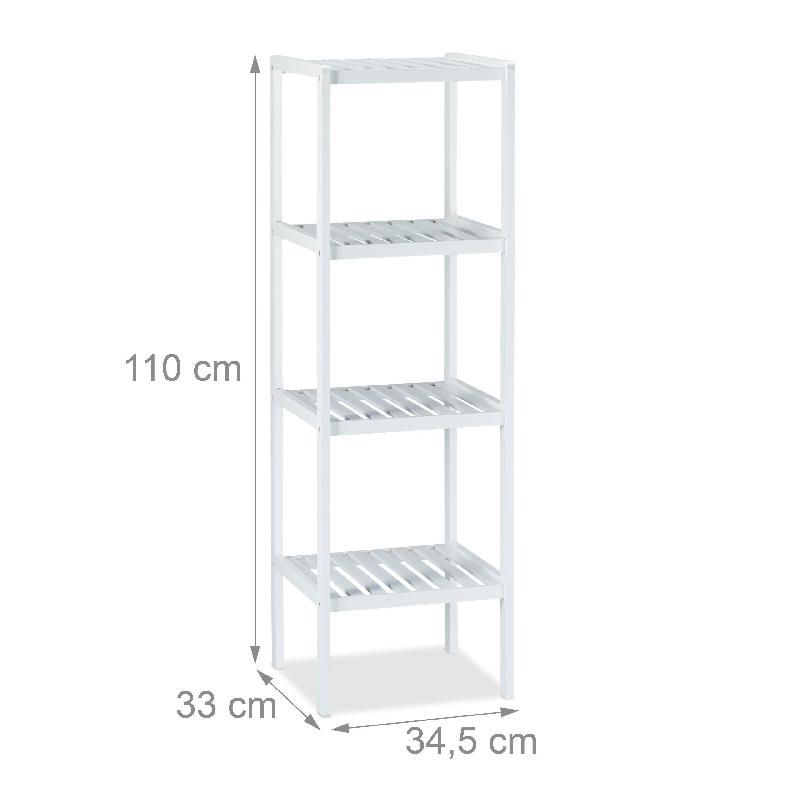 ÉTAGÈRE DE SALLE DE BAIN BAMBOU 4 ÉTAGES BLANC 13_0001097_0