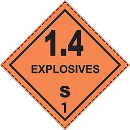 Etiquette de danger 10×10 cm en rouleau, classe 1, avec texte explosive - 46000_0
