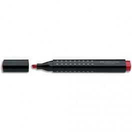 FABER CASTELL MARQUEUR PERMANENT GRIP 1503, RÉSISTE À L'EAU, POINTE BISEAUTÉE, COLORIS ROUGE