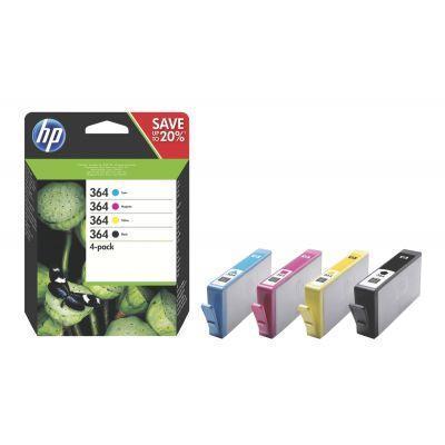 Lot de 4 cartouches jet d'encre HP série 364 - Noir, Cyan, Magenta et Jaune - Référence N9J73AE_0