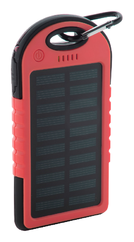 Power bank USB - plastique silicone - 4000 mAh - chargeur solaire et lampe LED_0