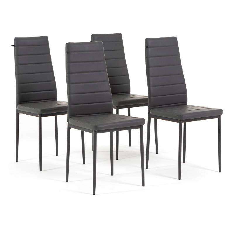 RATTATAN Lot de 4 chaises avec dossier haut rembourrées en similicuir, élégantes et confortables, idéales pour cuisine, salle à manger,restaurant_0