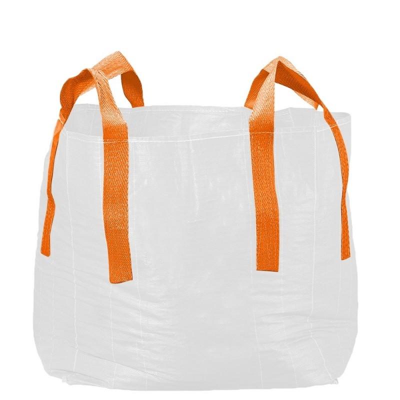 Sac de jardin blanc 500L - 80x80x80cm - Polypropylène solide 1500kg - Sangles croisées_0